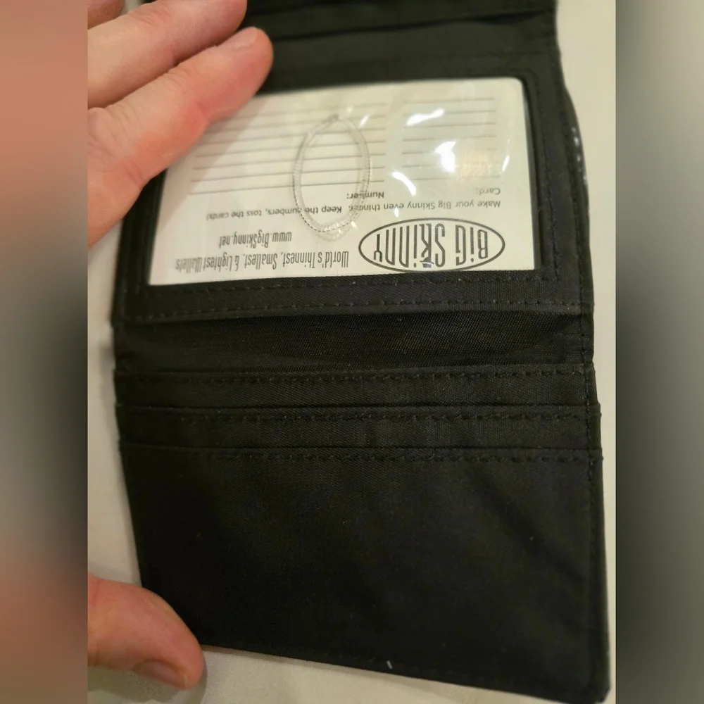 Black Leather Wallet by Big Skinny Trifold